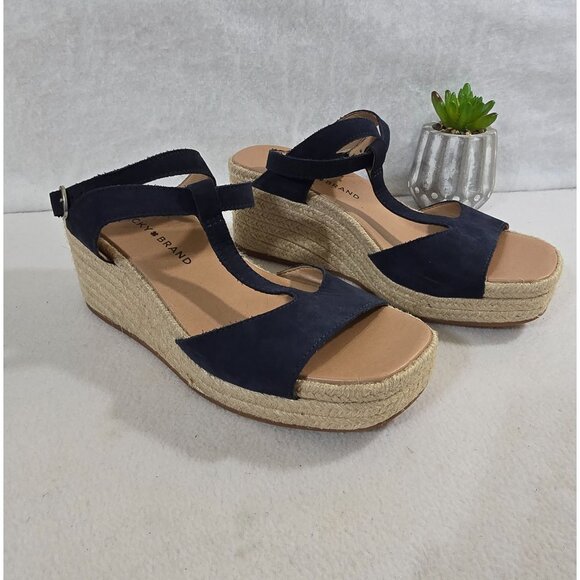 Lucky Brand Valki Navy Blue Espadrille Ankle Strap Sandal Size 7.5 M - Picture 5 of 12